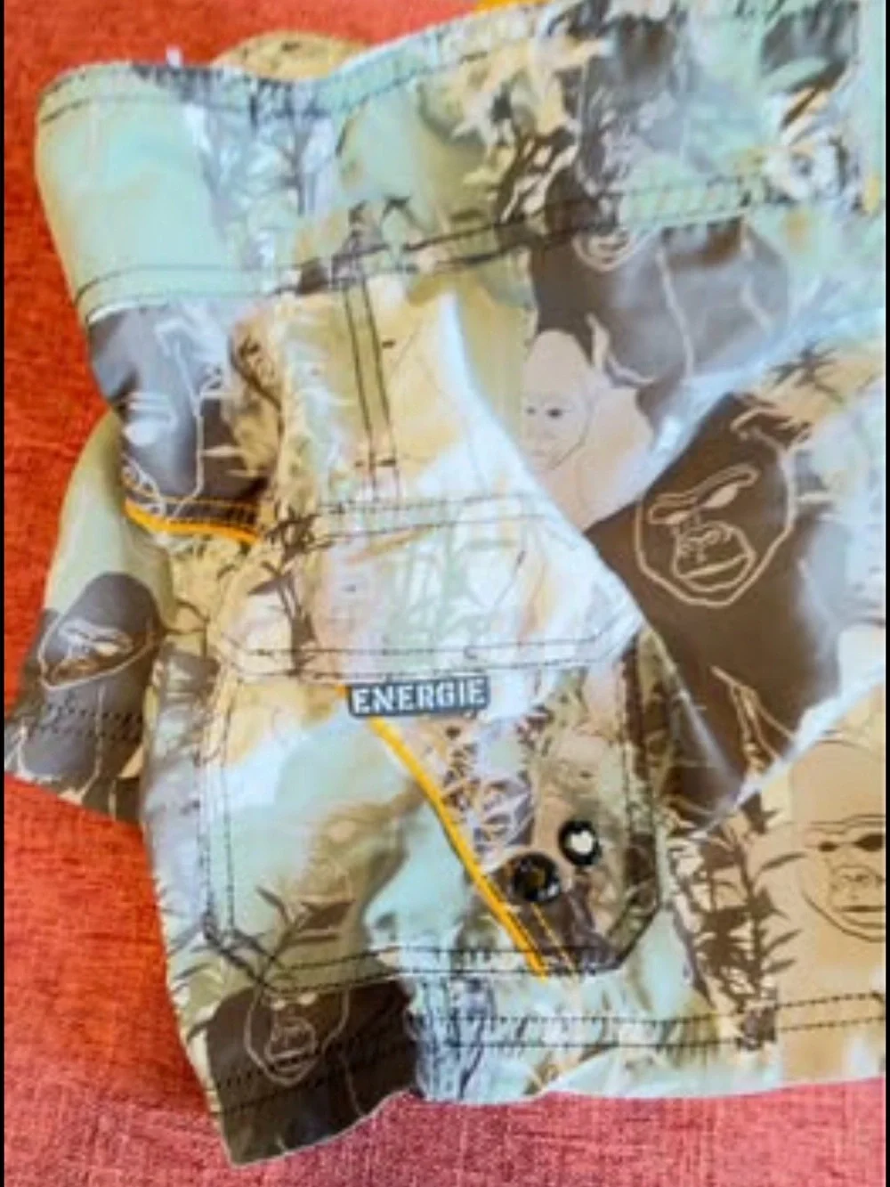 Rare Y2K Energie Seawear Gorilla Print Swim Trunks
